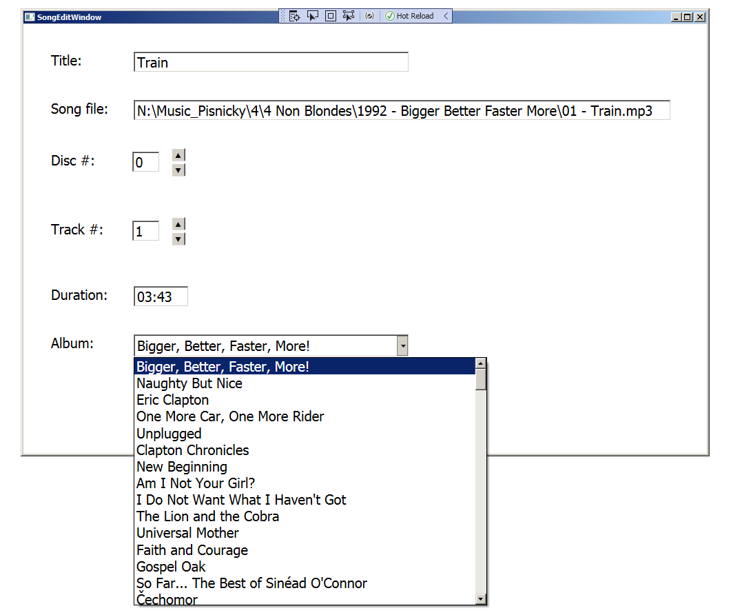 Modifying song data