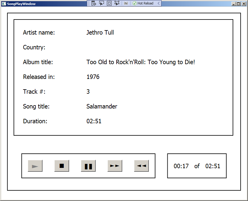 Playing a song in the media player